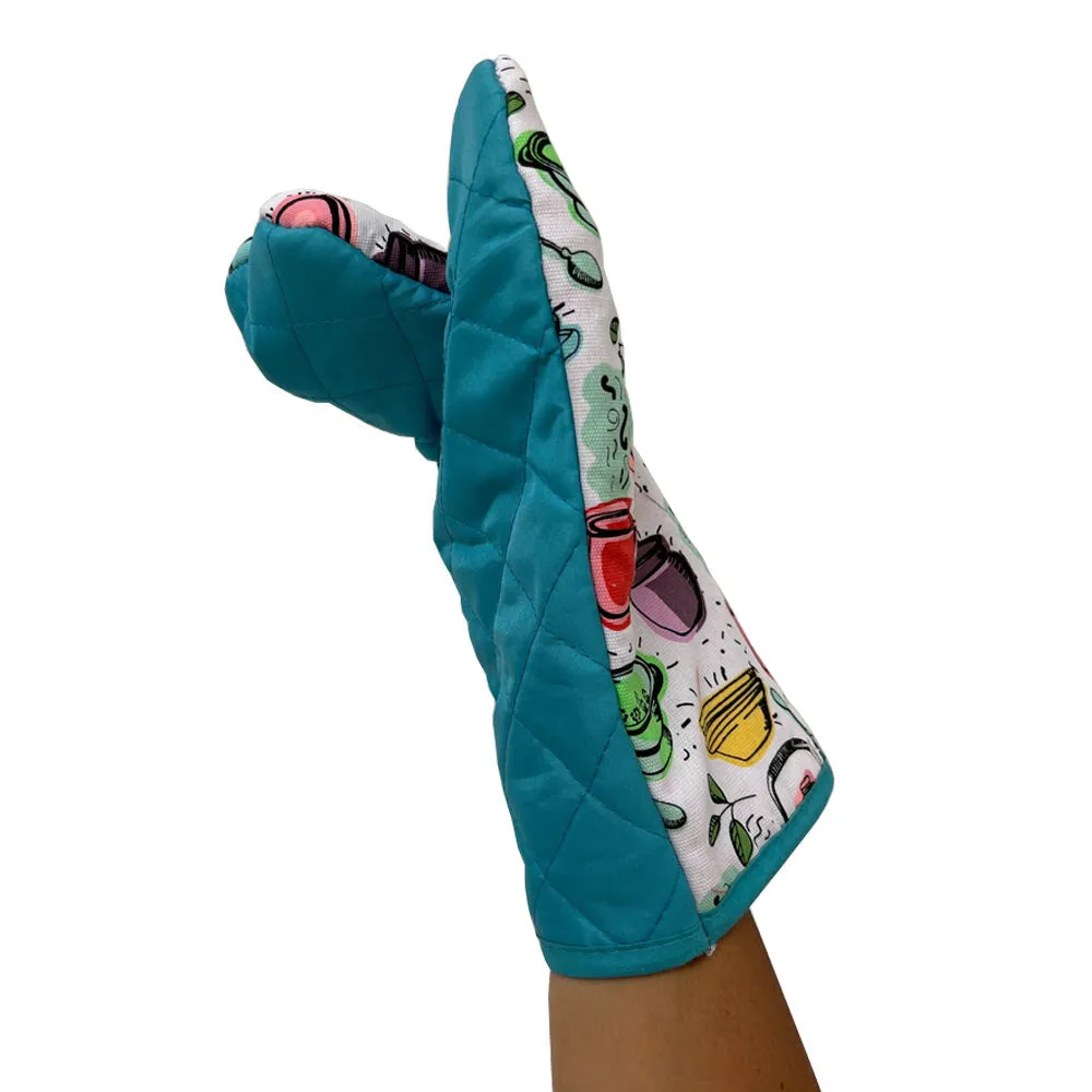 2 PC Oven Mitt Gloves Pot Holder Quilted Cotton Kitchen Cooking Heat Protection