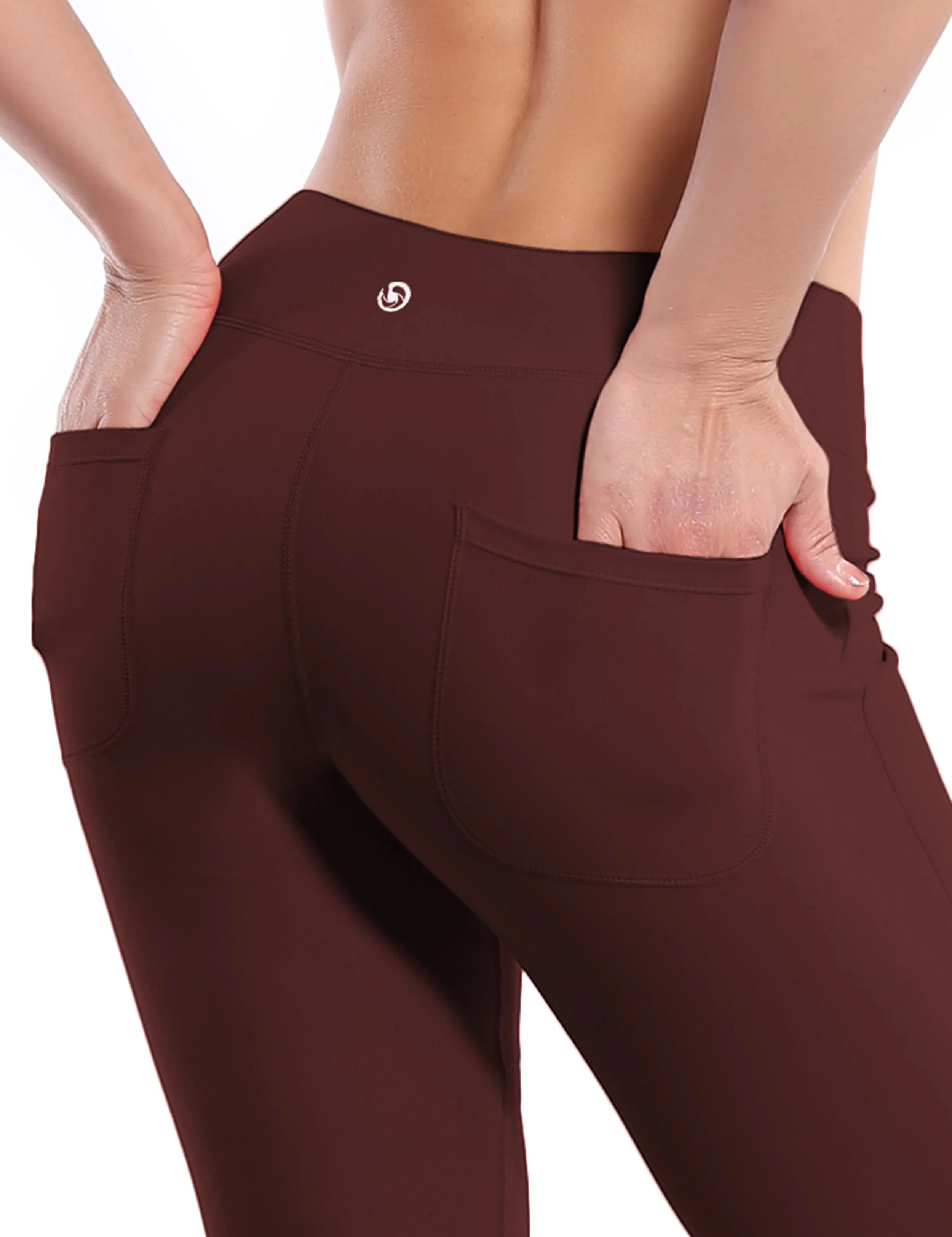 29" 31" 33" 35" Bootcut Leggings with Pockets mahoganymaroon ins_Jogging