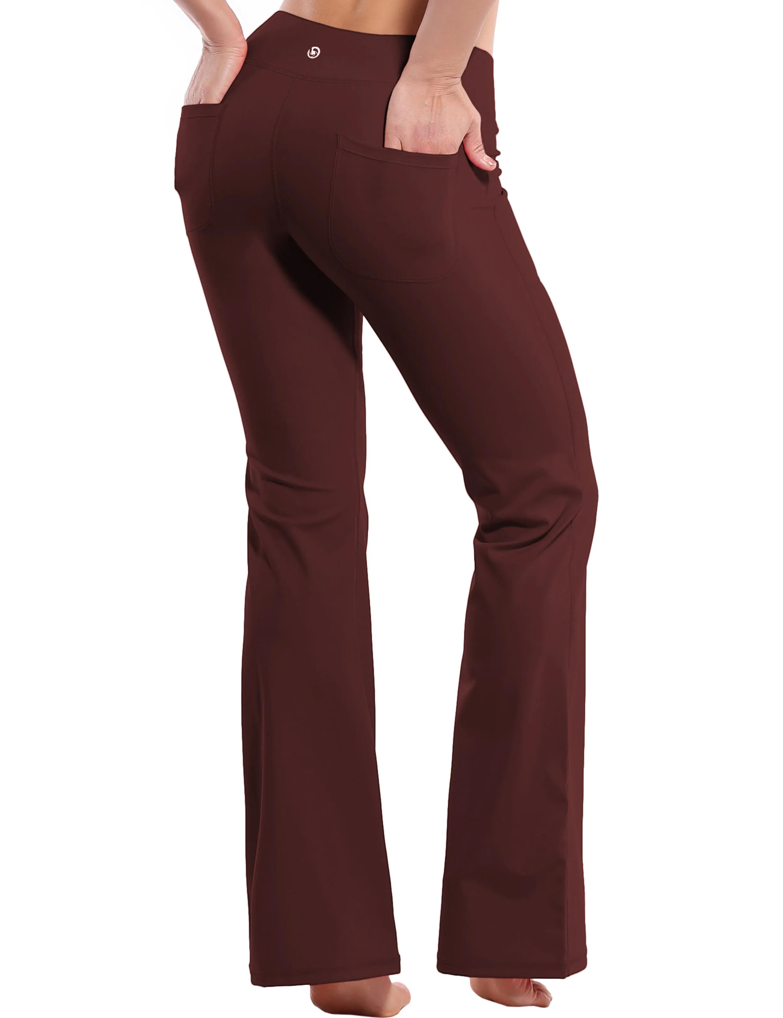 29" 31" 33" 35" Bootcut Leggings with Pockets mahoganymaroon ins_Jogging