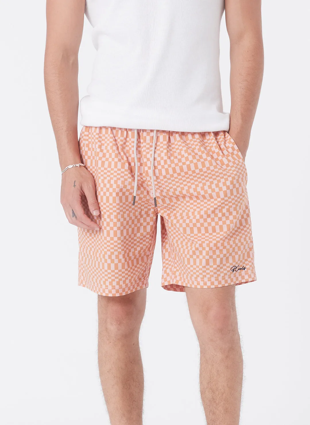Amphibious Swim Short Amber Checker 2.0