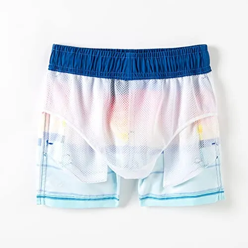 Angel season Toddler Boy Swim Trunks 3T Swimsuit Boys Swim Set Bathing Suits for Boys Quick Dry Little Boy Swimsuit Flamingo Blue Sizes 3T