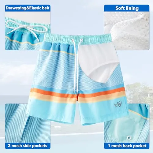 Angel season Toddler Boy Swim Trunks 3T Swimsuit Boys Swim Set Bathing Suits for Boys Quick Dry Little Boy Swimsuit Flamingo Blue Sizes 3T