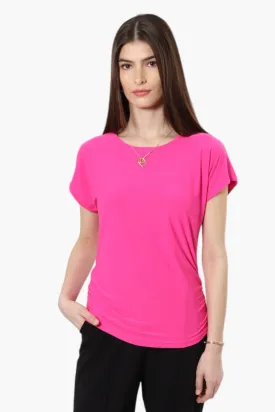 Beechers Brook Cap Sleeve Necklace Blouse - Pink