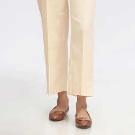 Beige Plain Khaddar Straight Fit Trouser PW3696