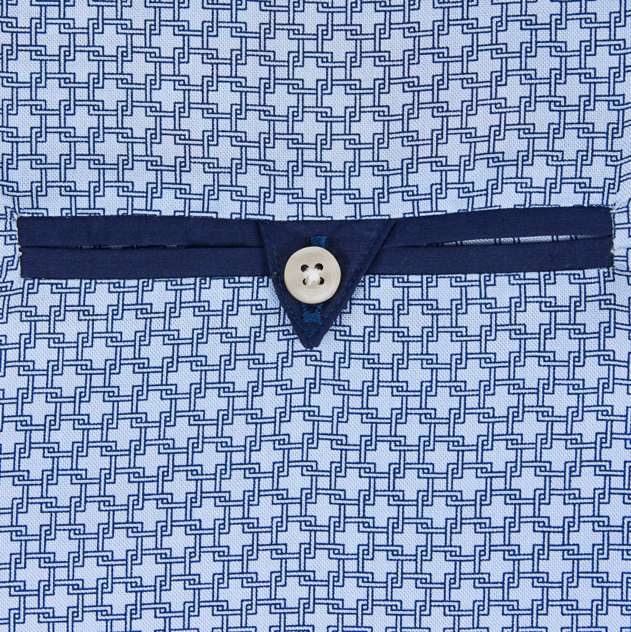 Blue Chain Link Print Men's Shirt