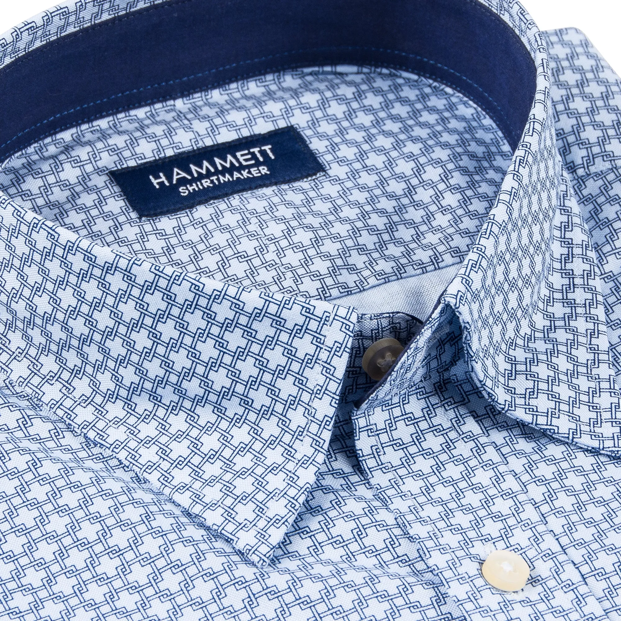Blue Chain Link Print Men's Shirt