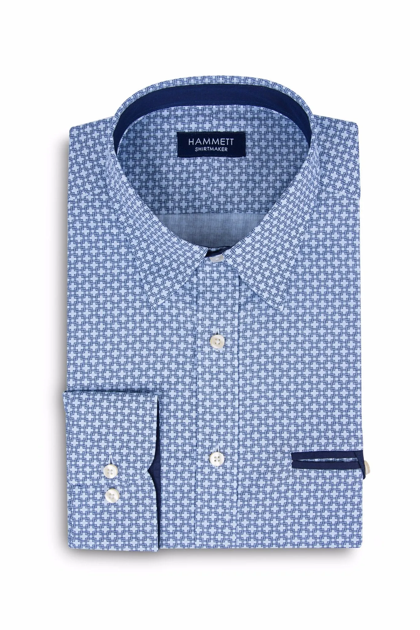 Blue Chain Link Print Men's Shirt