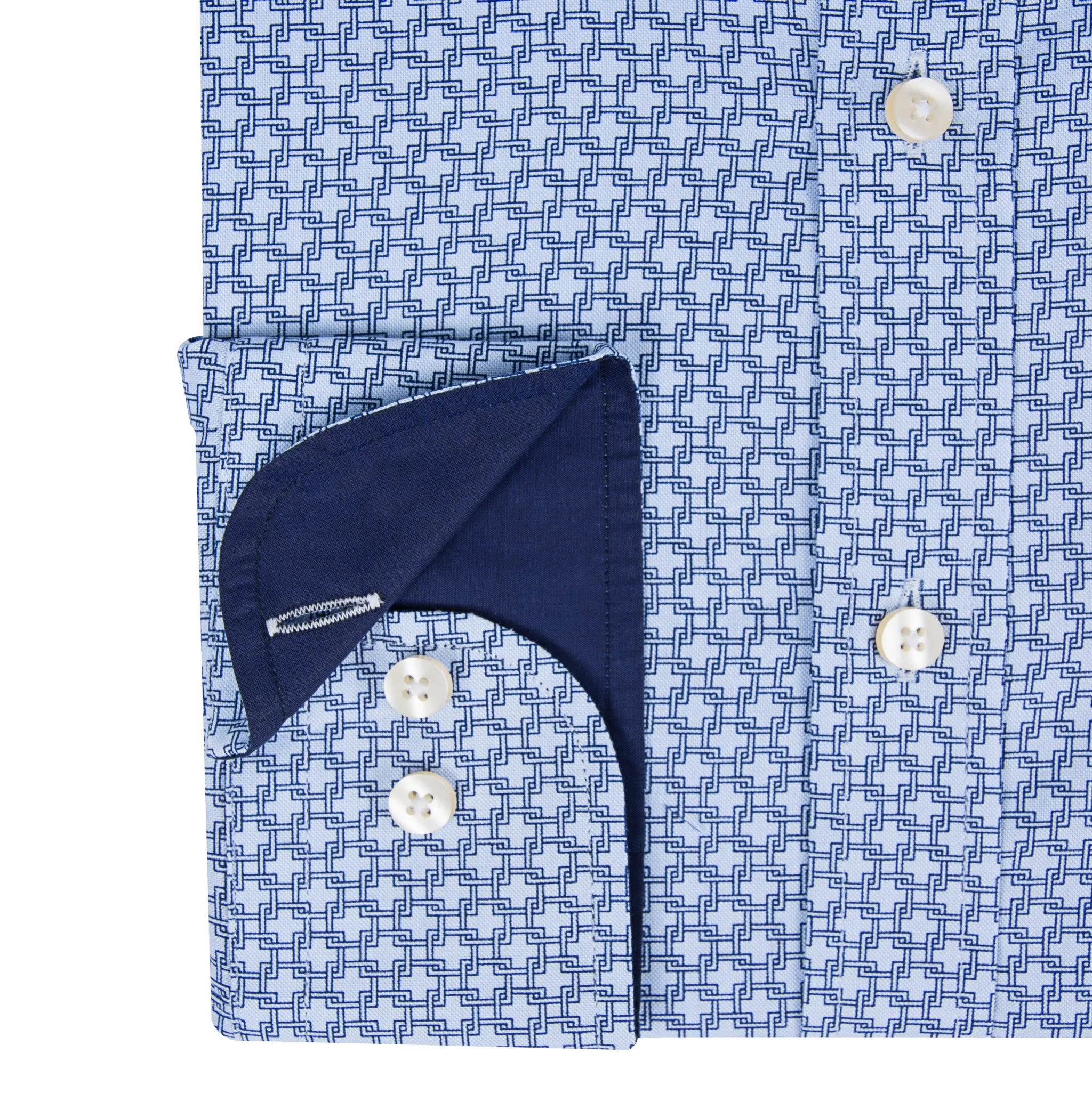 Blue Chain Link Print Men's Shirt