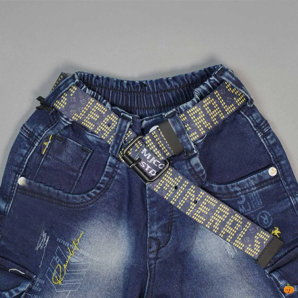Blue Denim Shaded Shorts for Boys