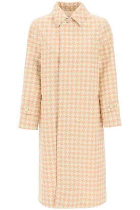 Burberry Houndstooth Patterned Car Coat