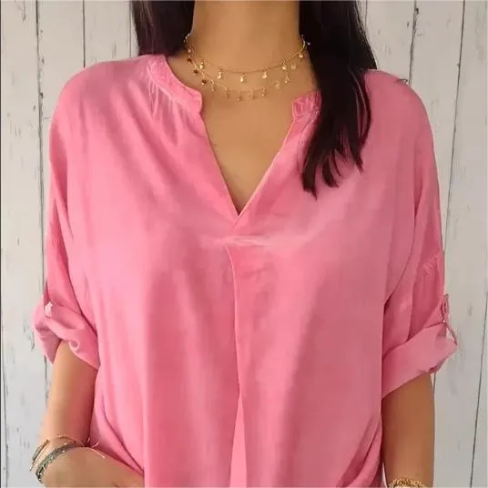 BUY 2 GET Free ShippingCasual Breathable Solid Color V-Neck Top