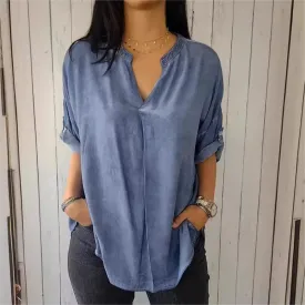 BUY 2 GET Free ShippingCasual Breathable Solid Color V-Neck Top