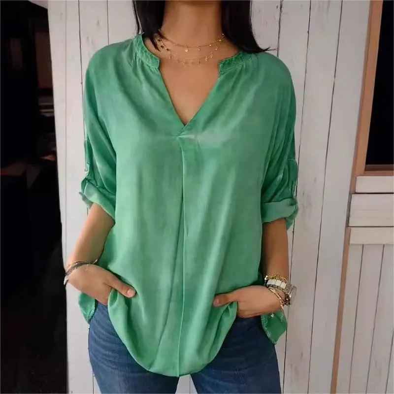 BUY 2 GET Free ShippingCasual Breathable Solid Color V-Neck Top