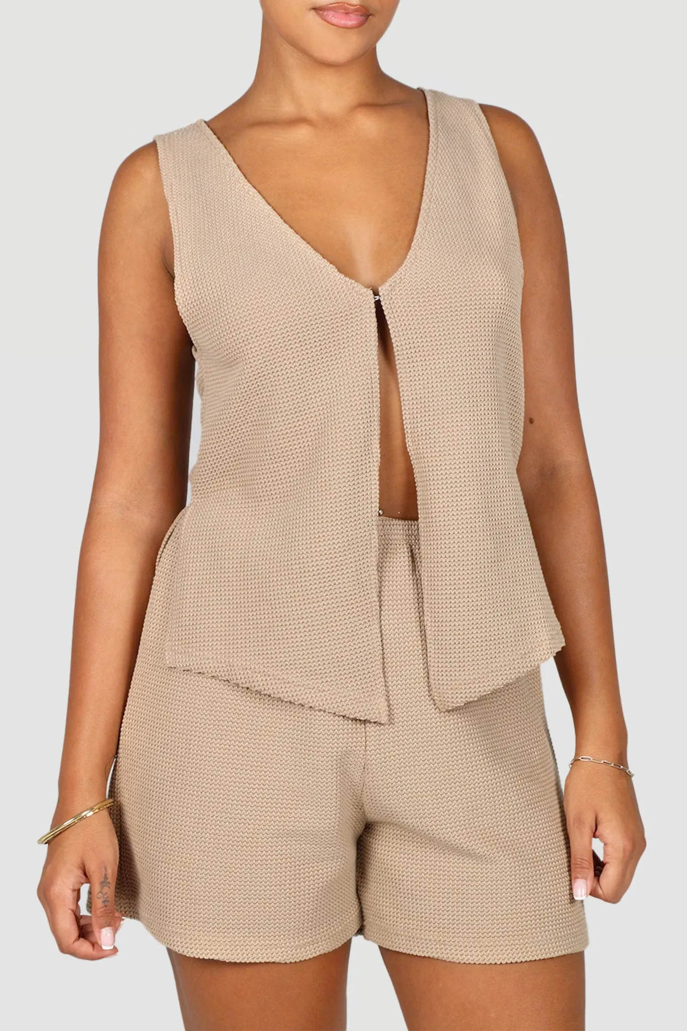 CAPRI WAFFLE SHORTS BISCUIT