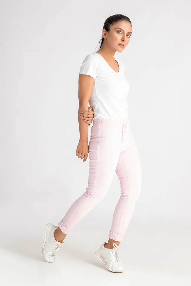 Casual Denim Jeggings - Pink