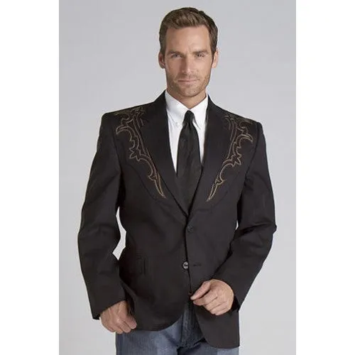 Circle S Men's Apparel - Galveston Sport Coat w/ Boot-Stitch Yokes - Black