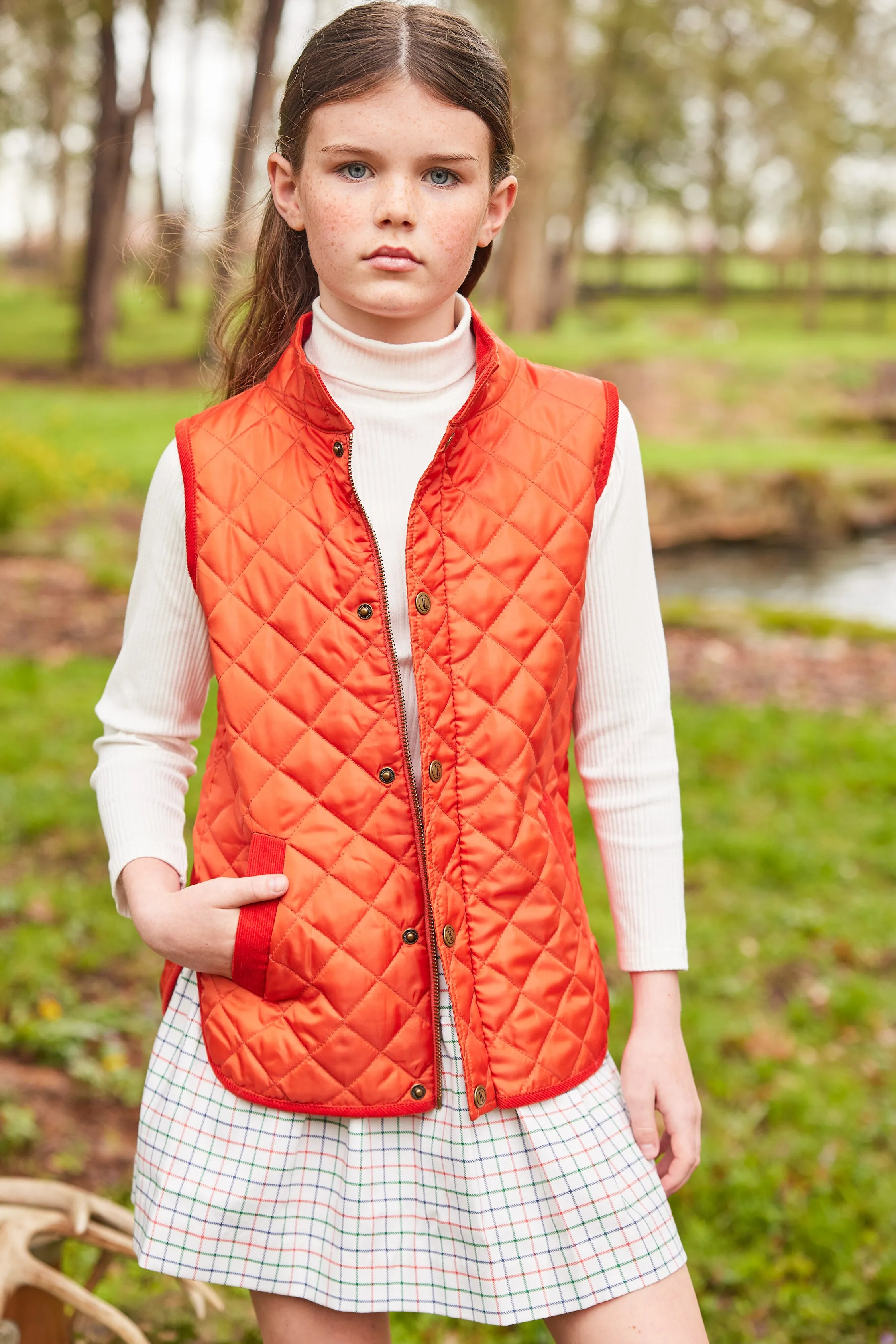 Classic Quilted Vest - Orange