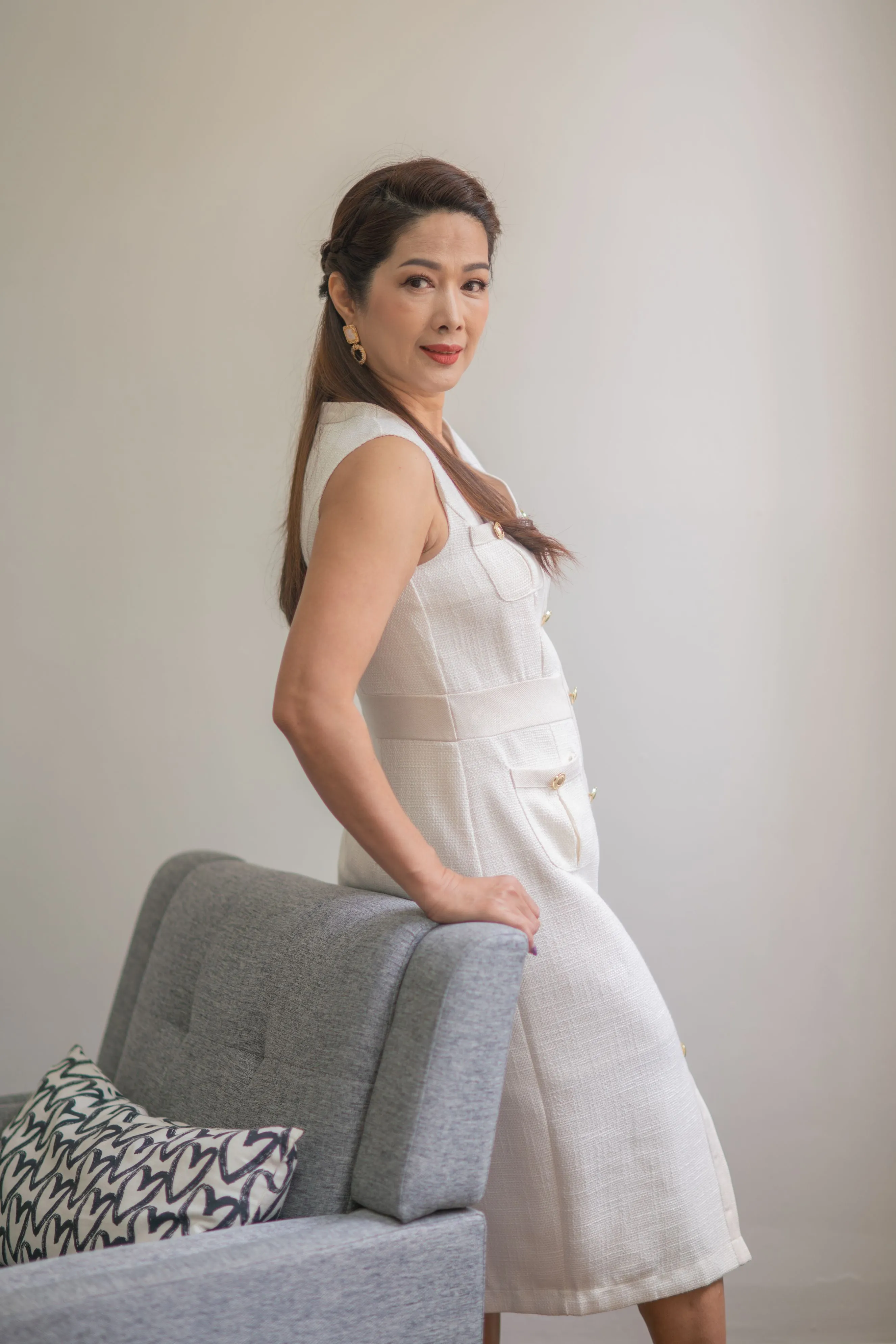 Classy Pastel Tweed Dress