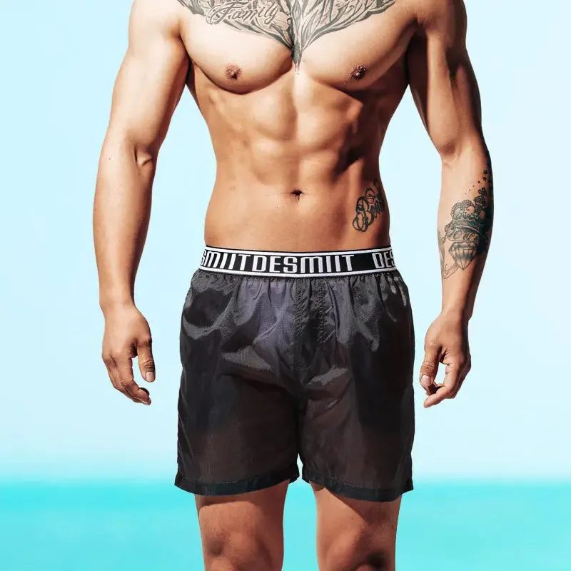 DESMIIT Mens Transparent Swim Shorts