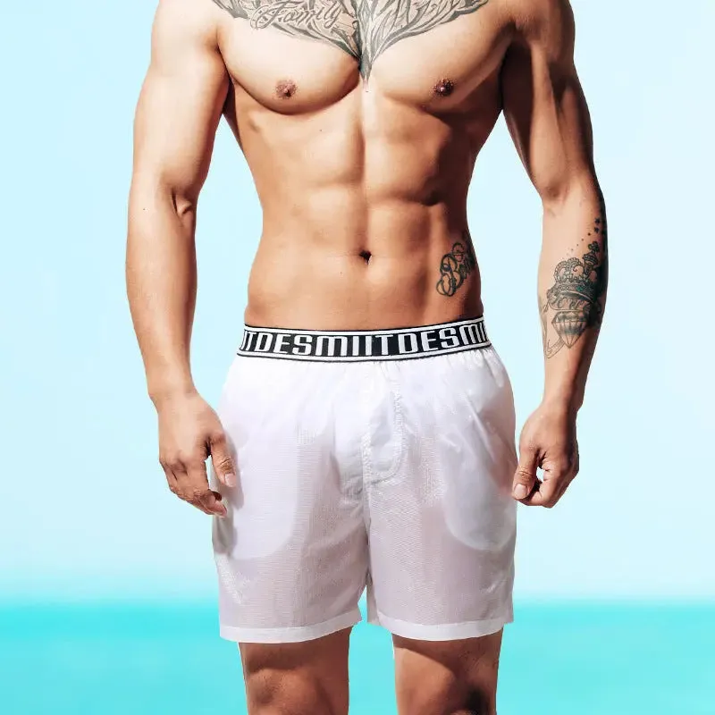 DESMIIT Mens Transparent Swim Shorts