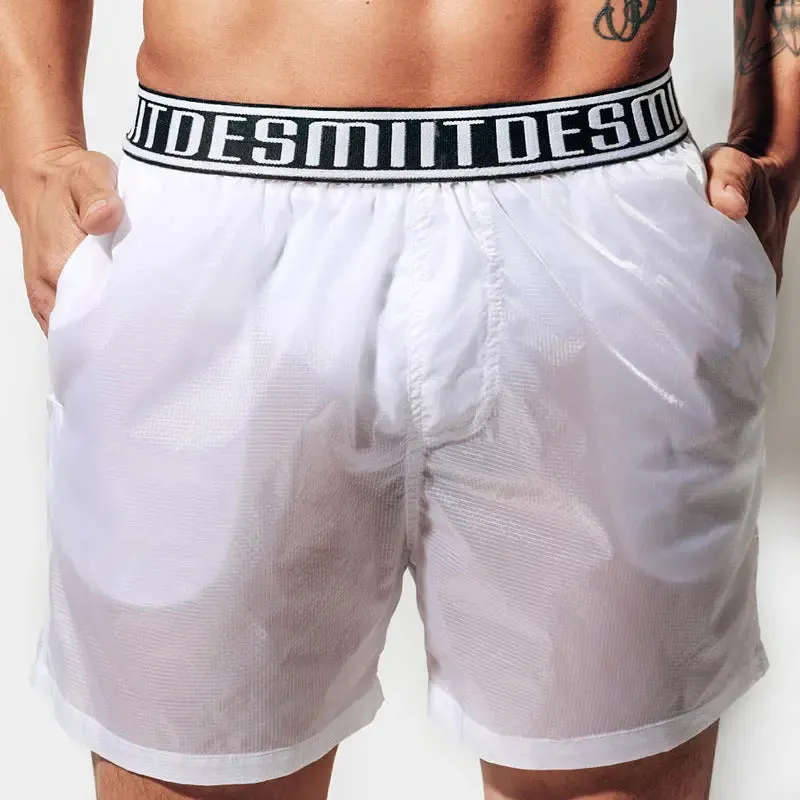 DESMIIT Mens Transparent Swim Shorts