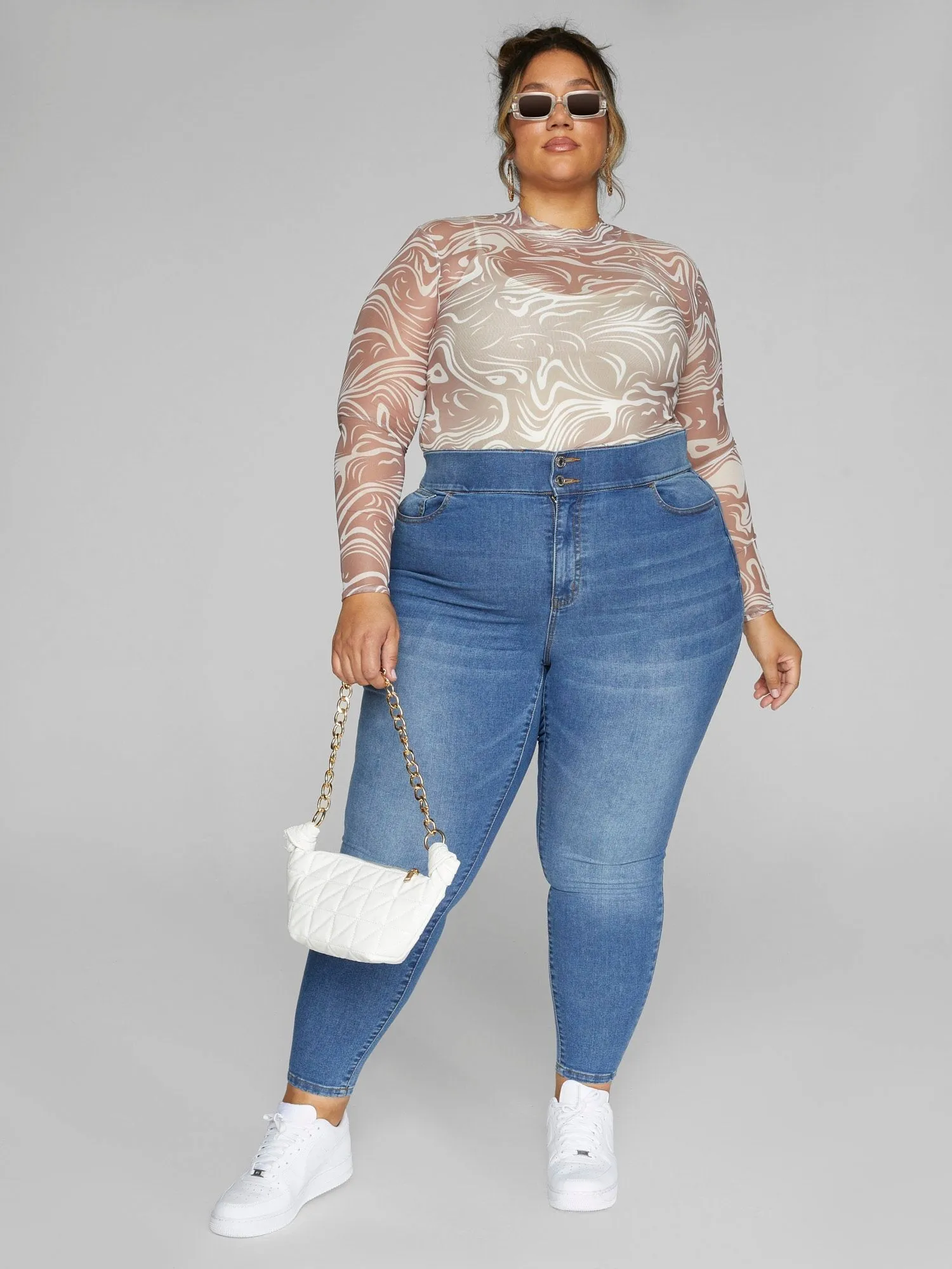 Fashion To Figure - The Limitless Jegging in Med Blue Wash - Short Inseam