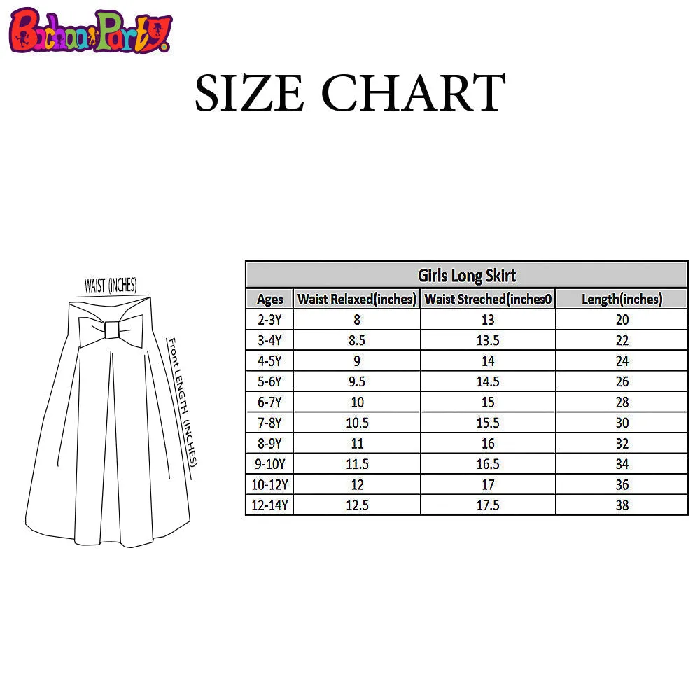 Girls Chiffon Long Skirt Lurex-BEIGE