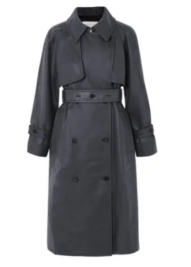 GOLDEN GOOSE Masami belted faux leather trench coa