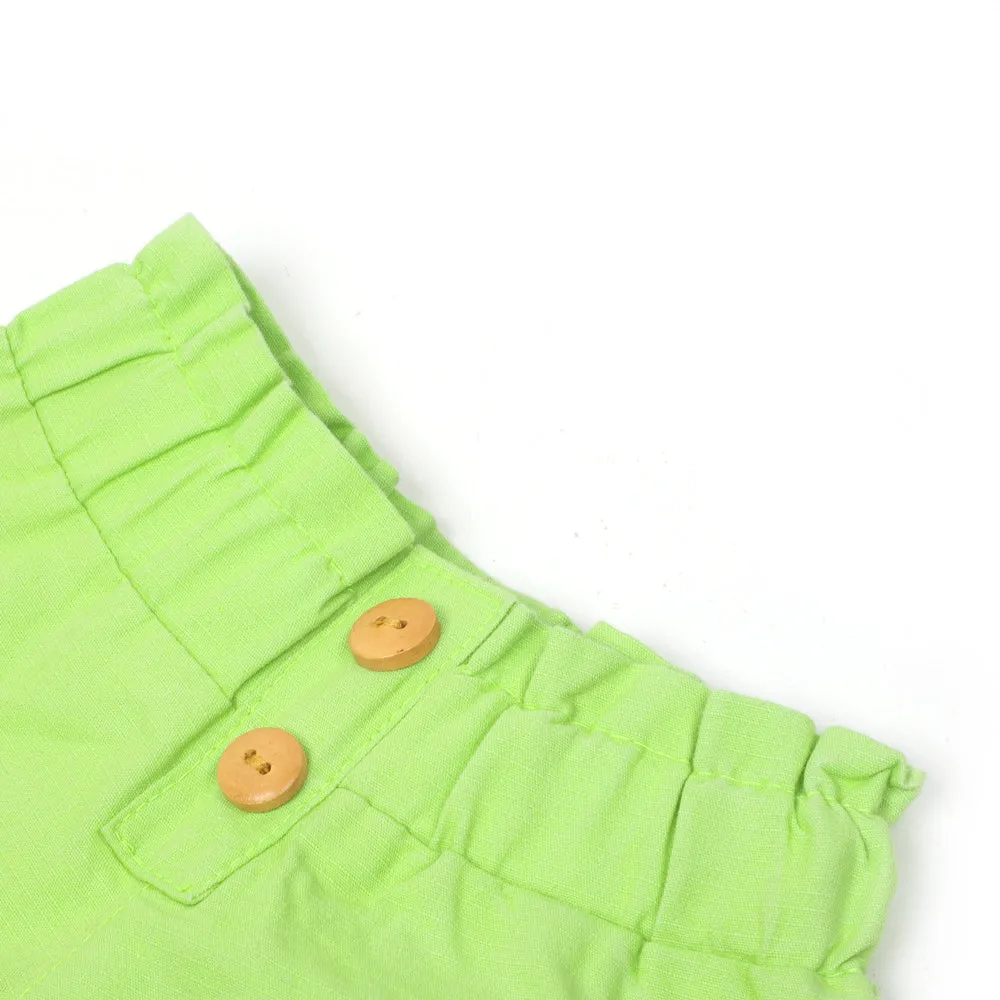 Infant Girls Cotton Short Hello Princess -Green