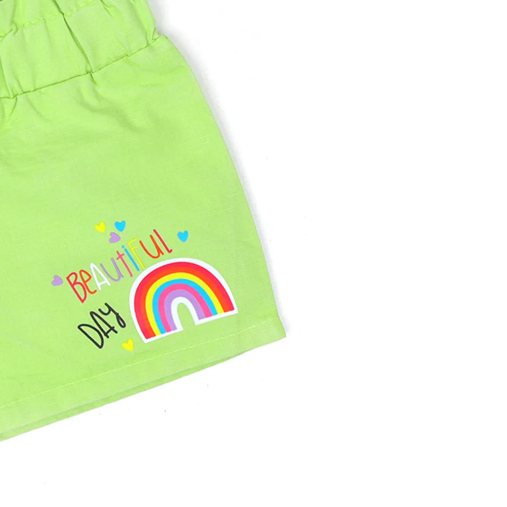 Infant Girls Cotton Short Hello Princess -Green