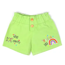 Infant Girls Cotton Short Hello Princess -Green