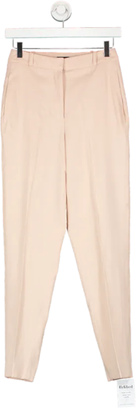 Karen Millen Nude Compact Viscose Slim Leg Tailored Trousers UK 6