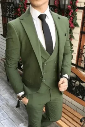 Men Suits Green 3 Piece Slim Fit Formal Fashion Wedding Suit Party Wear Dinner Suit Bespoke for Men