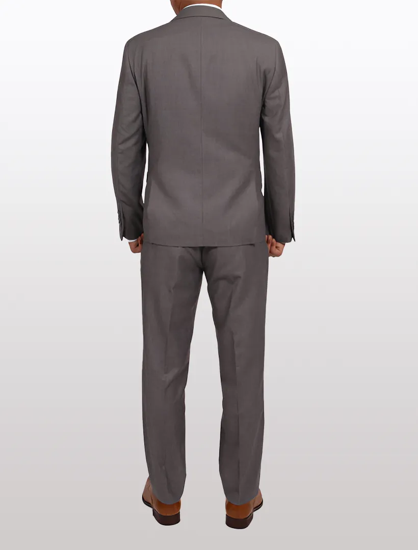 Men's Light Grey Vested Slim Fit Suit