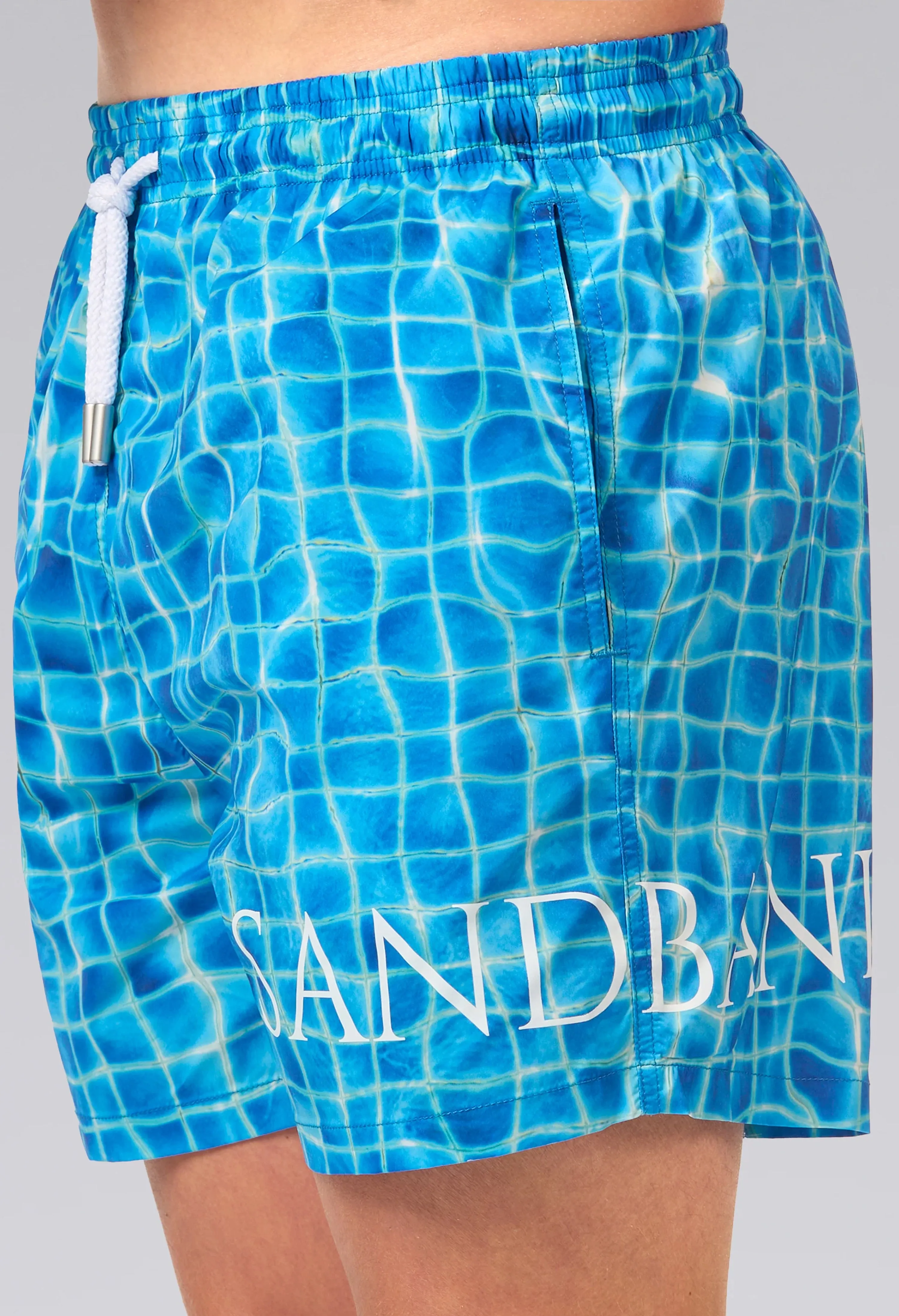 Men's Sandbanks Blue Mosaic Pool Side Swim Shorts