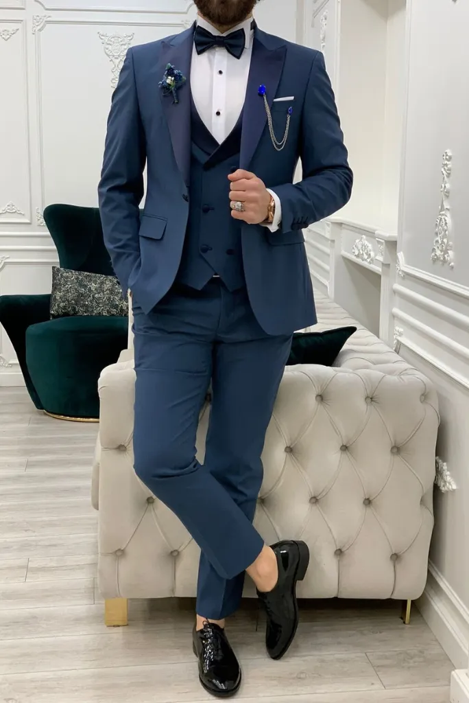 Men's Tuxedo Suit Slim Fit Suit Blue Wedding Suit Dinner Suit Men Formal Party Wear Suit Bespoke