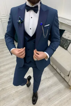 Men's Tuxedo Suit Slim Fit Suit Blue Wedding Suit Dinner Suit Men Formal Party Wear Suit Bespoke