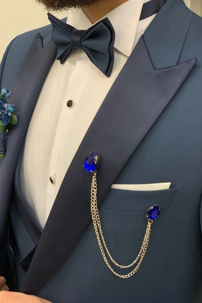 Men's Tuxedo Suit Slim Fit Suit Blue Wedding Suit Dinner Suit Men Formal Party Wear Suit Bespoke
