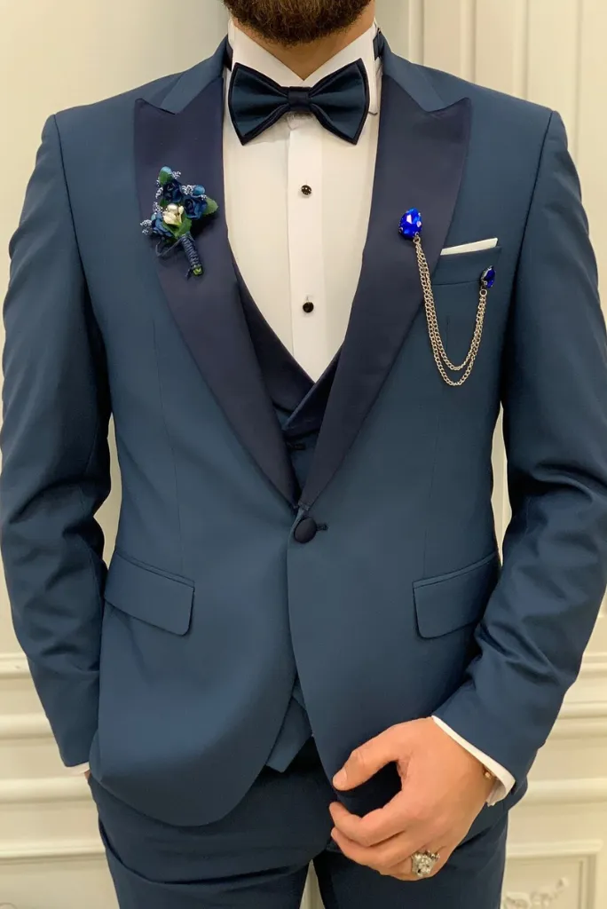 Men's Tuxedo Suit Slim Fit Suit Blue Wedding Suit Dinner Suit Men Formal Party Wear Suit Bespoke