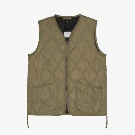 Military W-Zip V Neck Down Vest