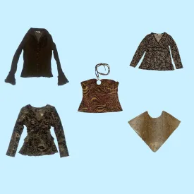 Nature's Chic: Vintage Earthy Blouse (GRV-8-001)