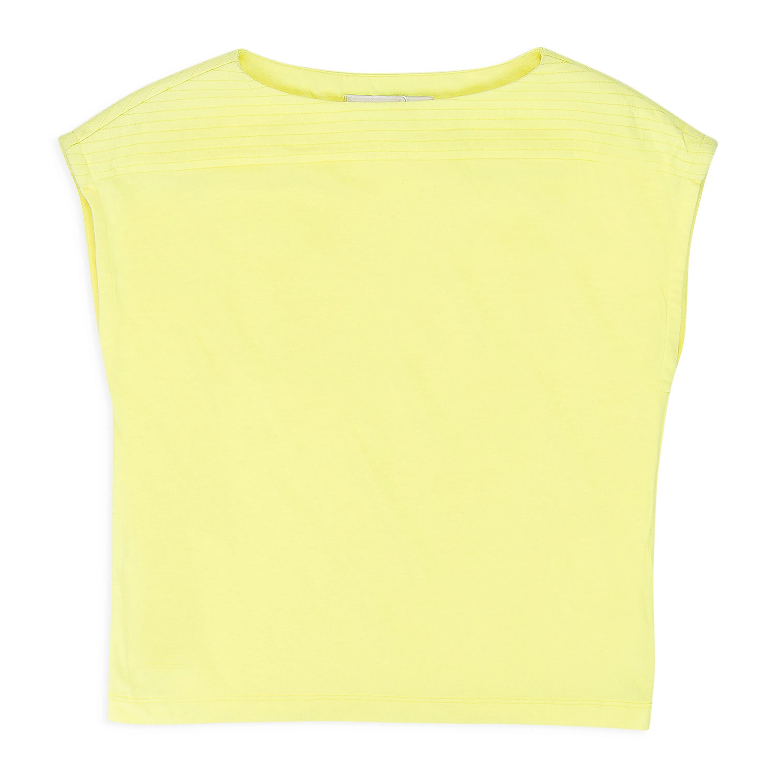 NEON YELLOW QUILTED CROP TOP