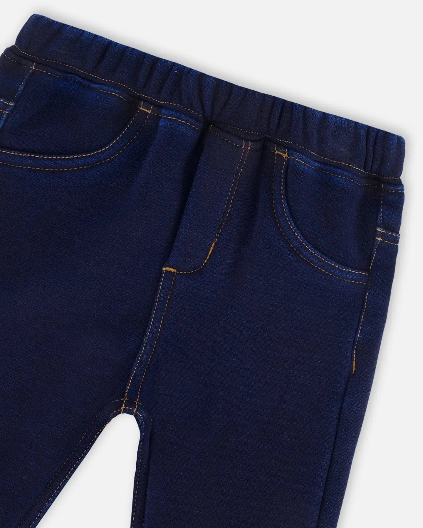 Plush Lined Dark Blue Denim Jeggings