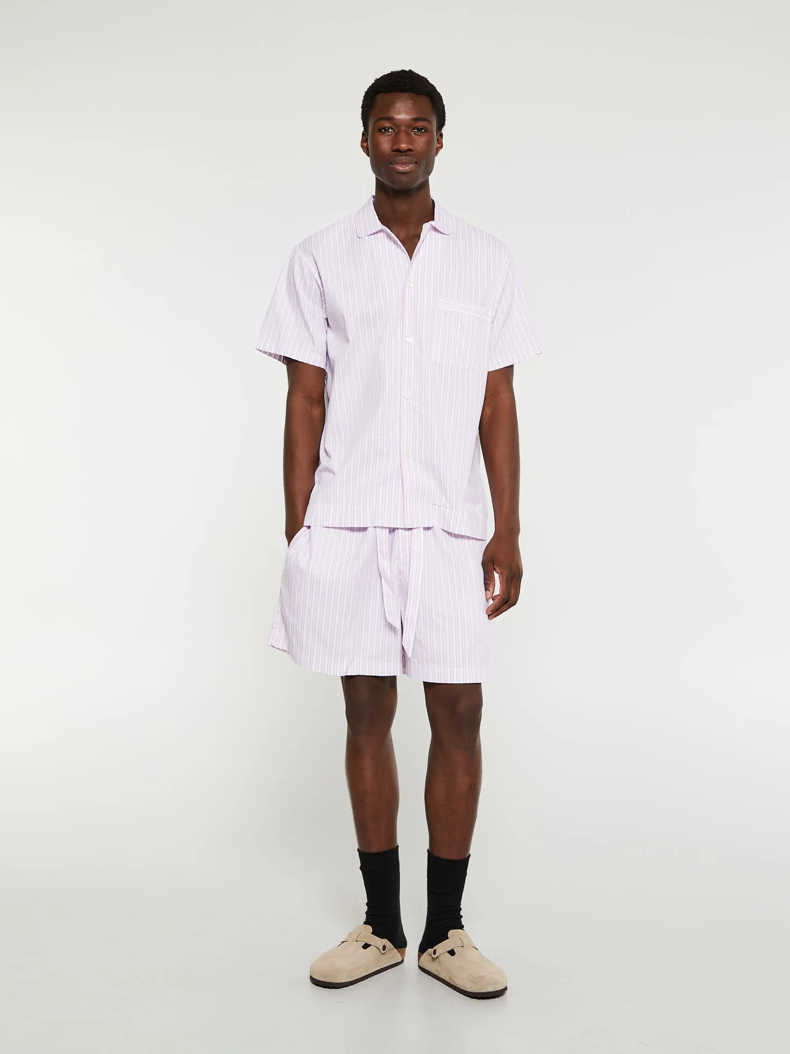Poplin Pyjamas Shorts in Capri Stripes