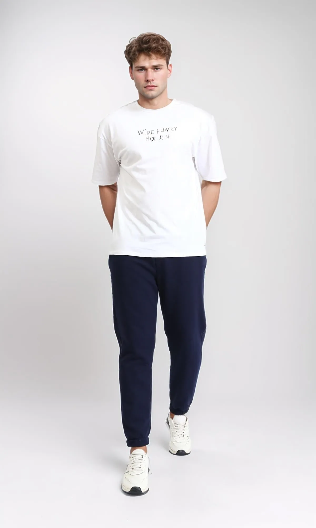 R208173 - Slip On Pants with Side Pockets - Navy Blue