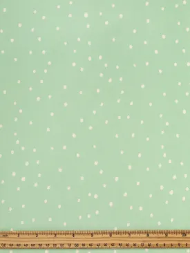 Small Polkadot Viscose Twill - Mint   Cream - Swatch