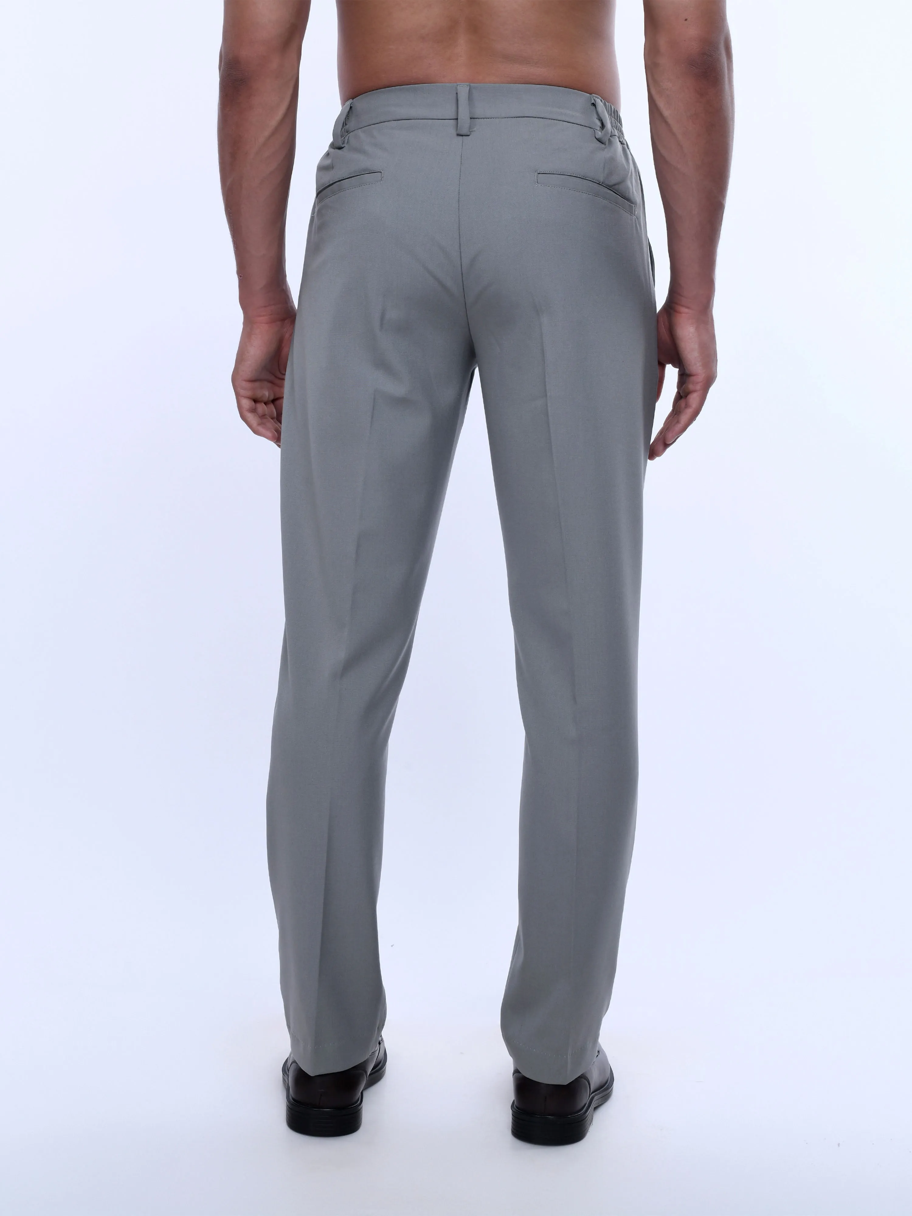 Soft Handle Tailored Light Grey Trousers