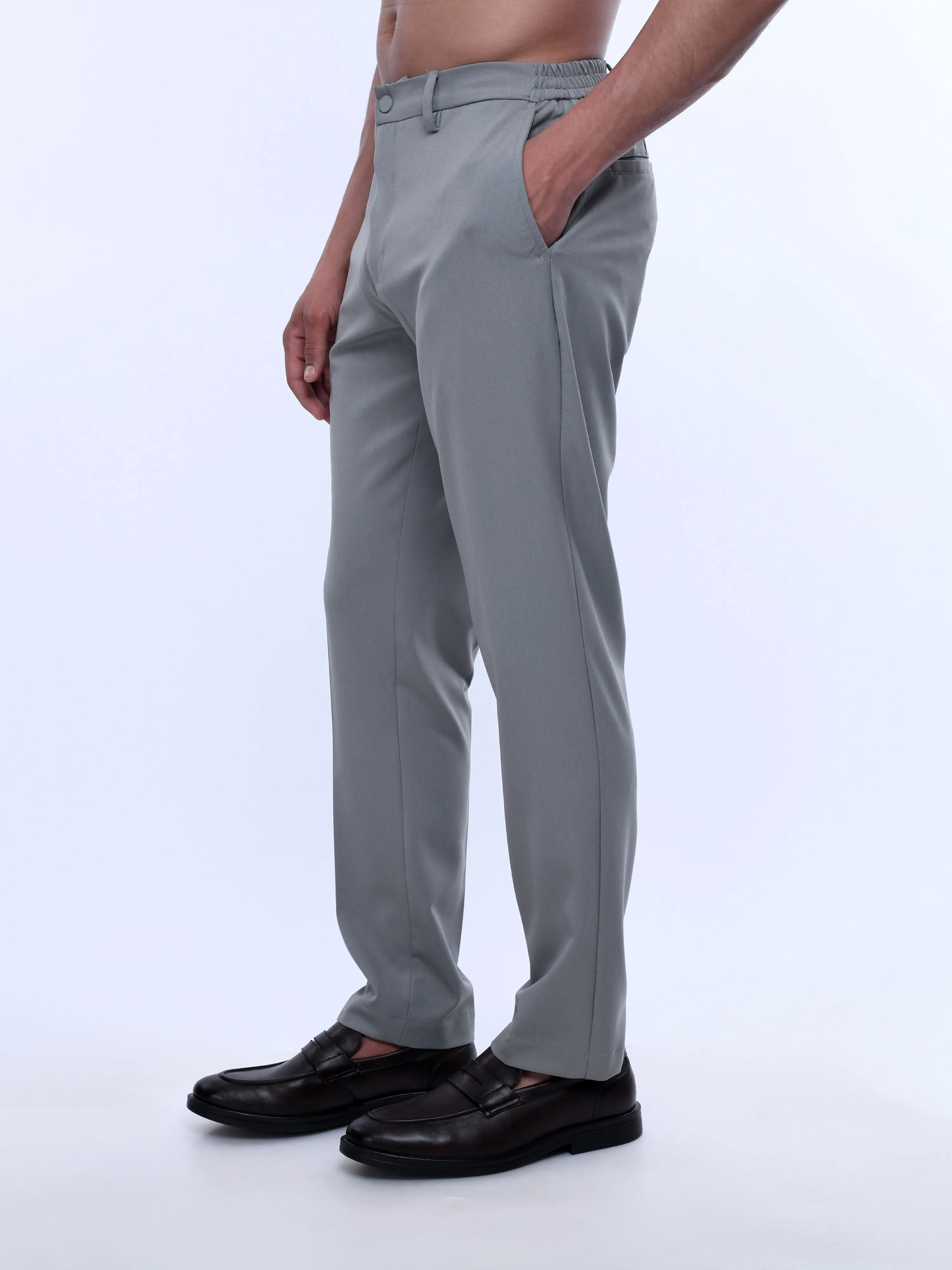 Soft Handle Tailored Light Grey Trousers