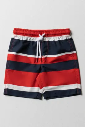 Stripe Swim Shorts Navy & Red