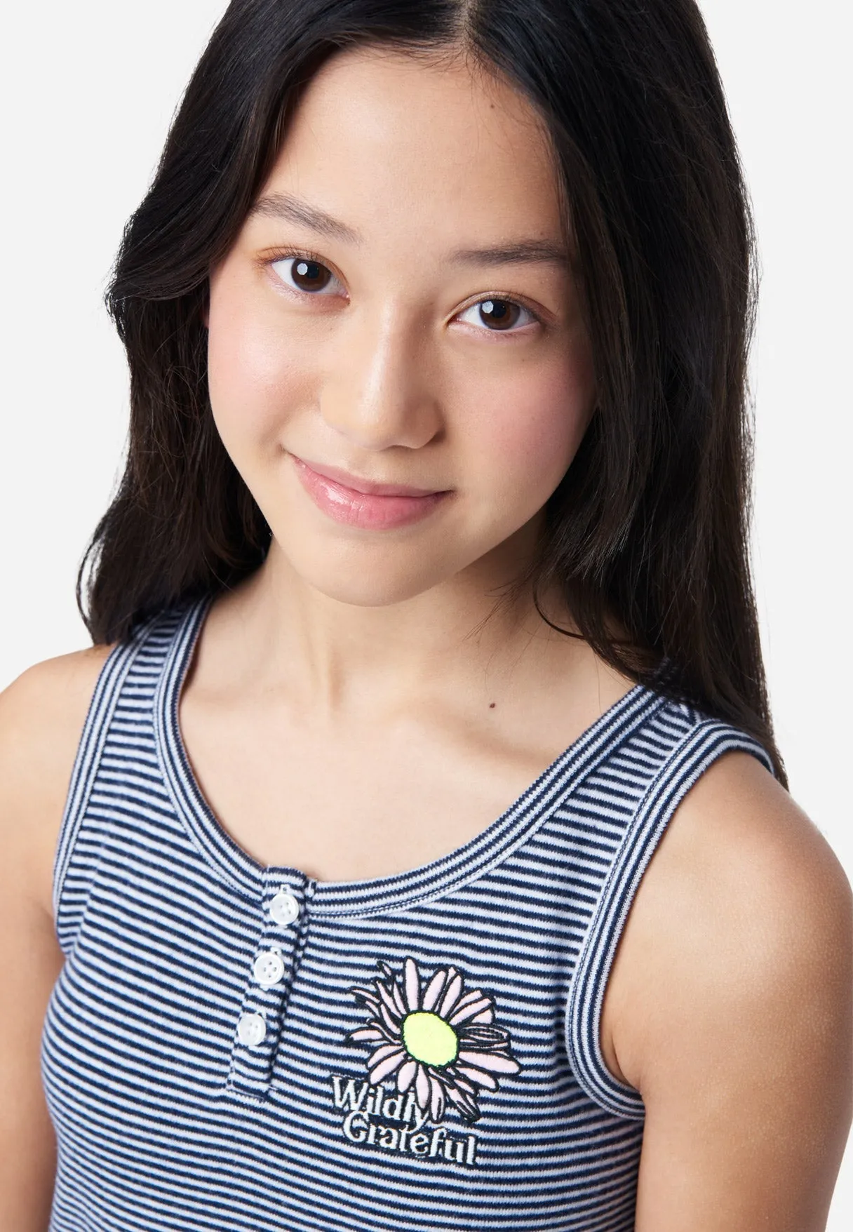 Striped Graphic Henley Tank